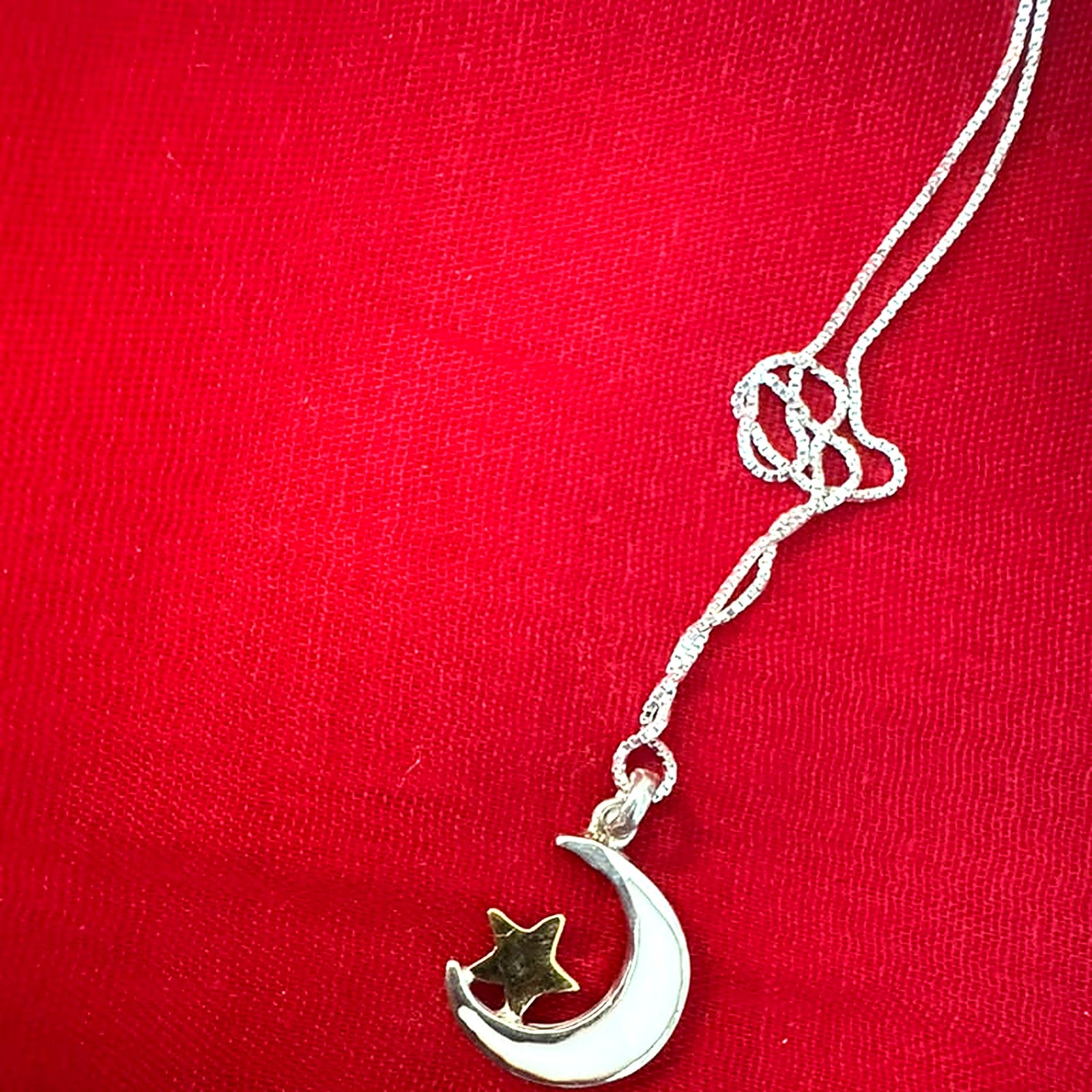 Mother-of-Pearl Moon & Star Necklace