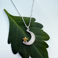 Mother-of-Pearl Moon & Star Necklace