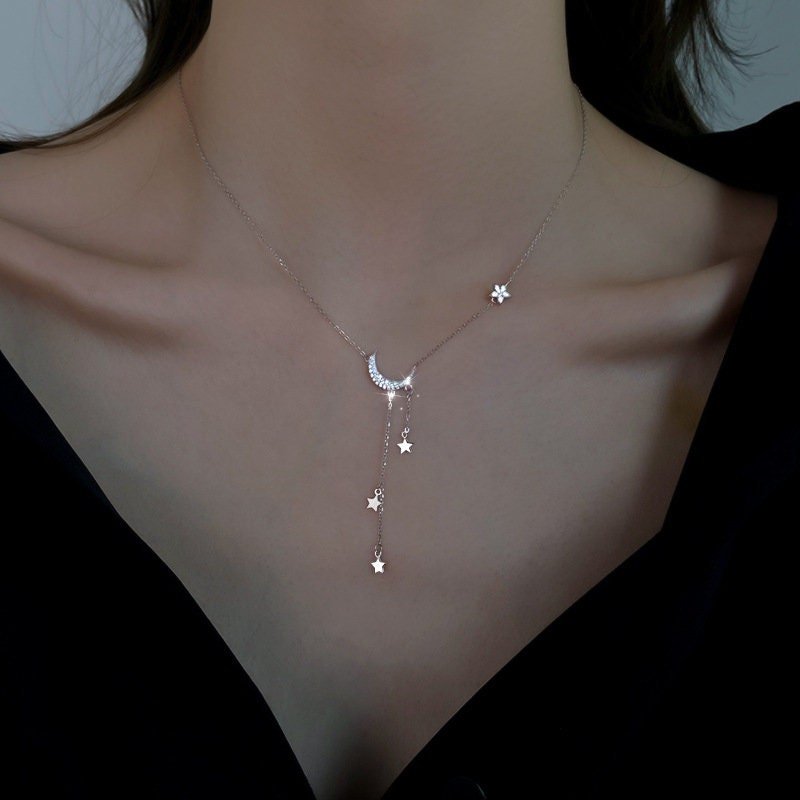 Moon & Star Tassel Necklace